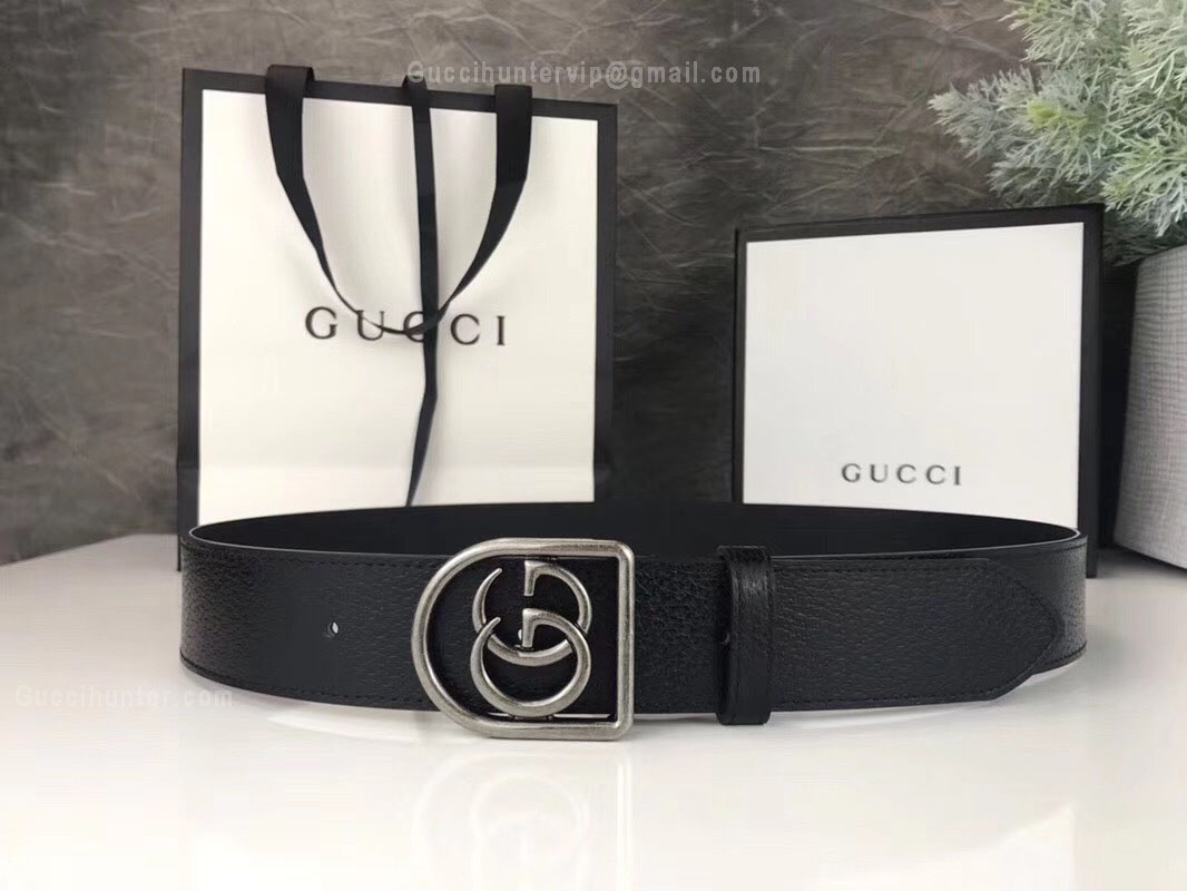 Gucci Leather Belt With Framed Double G Black 35mm
